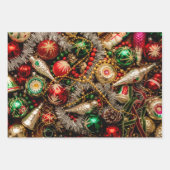 Klassische Weihnachtsschmuck Geschenkpapier Set (Vorderseite 2)