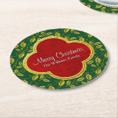 Klassische Weihnachtsstechpalme personifizieren Runder Pappuntersetzer (Angewinkelt)