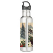 Klassische Weihnachtsszene Edelstahlflasche (Rückseite)