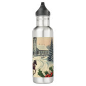 Klassische Weihnachtsszene Edelstahlflasche (Rechts)