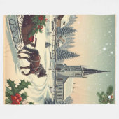 Klassische Weihnachtsszene Fleecedecke (Vorderseite (Horizontal))