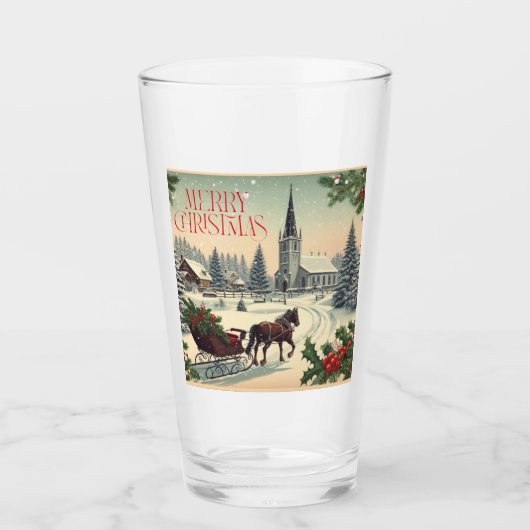Klassische Weihnachtsszene Glas (Vorderseite)