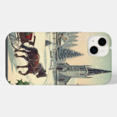 Klassische Weihnachtsszene iPhone Hülle (Rückseite (Horizontal))