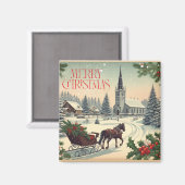 Klassische Weihnachtsszene Magnet (Vorderseite/Rückseite)