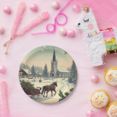 Klassische Weihnachtsszene Pappteller (Party)