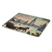 Klassische Weihnachtsszene Schneidebrett (Ecke)