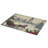 Klassische Weihnachtsszene Schneidebrett (Ecke)