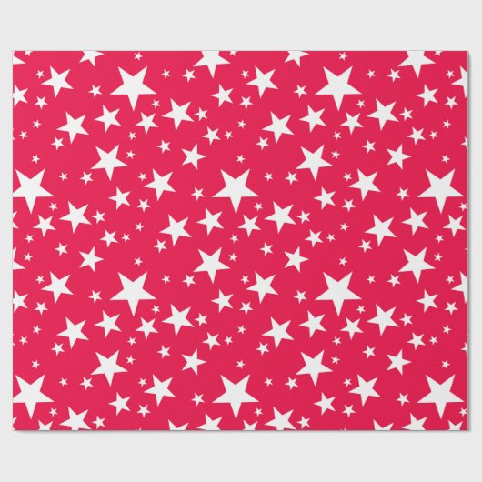 Klassische Weihnachtsvorlage Rote weiße Sterne Geschenkpapier (Flach)