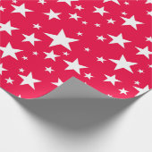 Klassische Weihnachtsvorlage Rote weiße Sterne Geschenkpapier (Ecke)