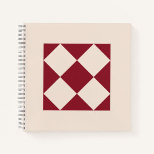 Klassische Weinrote Geometrische Fliesen Kunst  Notizblock