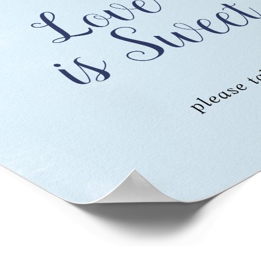 Klassische weiße Blume | Blaue Liebe ist süßes Zei Poster (Ecke)