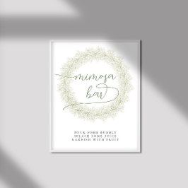 Klassische Weiße Blume Brautparty Mimosa Bar Poster