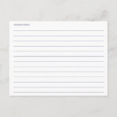 Klassische weiße Blume Brautparty Rezept Karten (Rückseite)