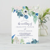 Klassische weiße Blume Einladung (Stehend Vorderseite)