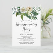 Klassische Weiße Blume Einladung (Stehend Vorderseite)