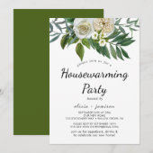 Klassische Weiße Blume Einladung (Vorne/Hinten)