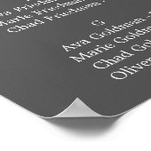 Klassische Weiße Blume Grau Alphabetische Sitzgele Poster (Ecke)