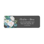 Klassische weiße Blume | Graue Rücksendeadresse (Vorne)