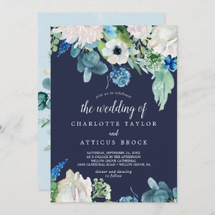 Klassische weiße Blume Hochzeit von Einladung