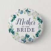 Klassische Weiße Blume Mutter der Braut Button (Vorderseite)