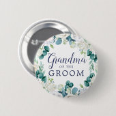 Klassische Weiße Blume Oma des Grooms Button (Vorne & Hinten)