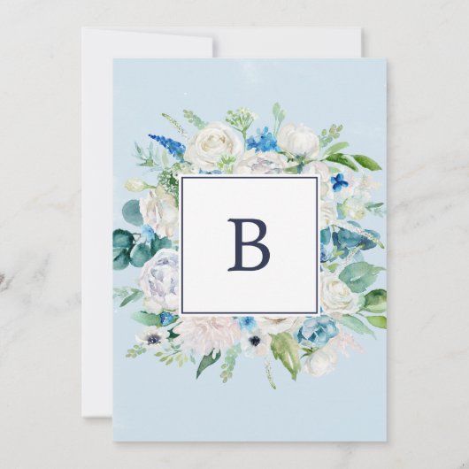 Klassische weiße Blume | Rustikale Hochzeit von Einladung (Rückseite)