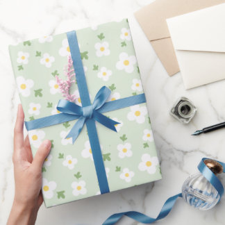 Klassische weiße Blume Vintages Blumenmuster Geschenkpapier