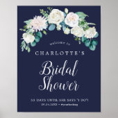 Klassische weiße Blume | Willkommen in der Marine Poster (Vorne)