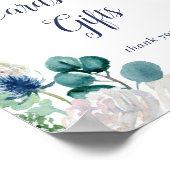 Klassische weiße Blume - Zeichen Poster (Ecke)