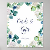 Klassische weiße Blume - Zeichen Poster (Vorne)