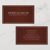 Klassische weiße Grenze | Hintergrund für braunes Visitenkarte (Vorne/Hinten)