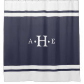 Klassische weiße Grenzmonogramm-Gewohnheits-Farbe Duschvorhang (Vorderseite)