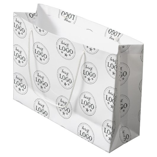 Klassische weiße große Geschenktasche mit individu Geschenktüte (Vorderseite Schrägansicht)