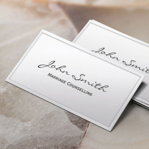 Klassische weiße Heirat, die Visitenkarte berät