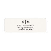 Klassische weiße Hochzeitsadresse mit Monogramm (Vorne)