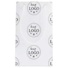 Klassische weiße kleine Geschenktasche mit individ Geschenktüte