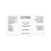 Klassische weiße Kosmetiktröpfchen Flasche Adressaufkleber (Vorne)