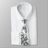 Klassische weiße Krawatte mit Sax Player & Musikno (Gebunden)