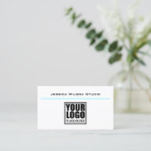 Klassische weiße Logovorlage Einfaches modernes St Visitenkarte (Stehend Vorderseite)