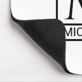 Klassische weiße Mauspad mit Initiale & Name (Ecke)