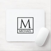 Klassische weiße Mauspad mit Initiale & Name (Mit Mouse)