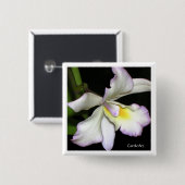 Klassische weiße Orchidee Button (Vorne & Hinten)