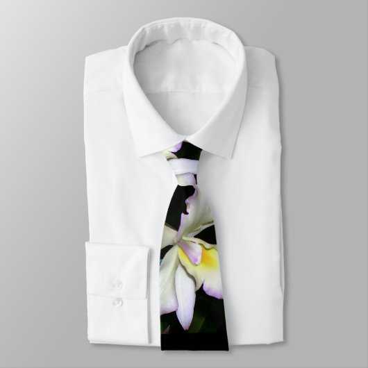 Klassische weiße Orchideen-Hochzeit Krawatte (Gebunden)