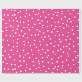 Klassische weiße Polka Punkte auf rosa Hintergrund Geschenkpapier (Flach)