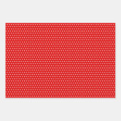 Klassische weiße Polka Punkte auf rot-grünem Schwa Geschenkpapier Set (Vorderseite)
