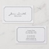 Klassische weiße Rahmen-Maskenbildner-Visitenkarte Visitenkarte (Vorne/Hinten)