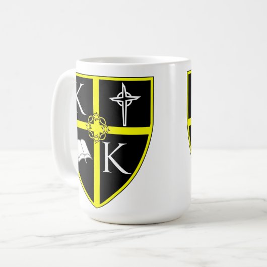 Klassische weiße Schild-Tasse Kaffeetasse (Vorderseite Links)