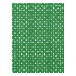 Klassische weiße Schneeflocken Weihnachtsbäume Tischdecke