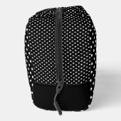 Klassische weiße Schweizer Polka Punkte auf schwar Waschbeutel (Rechts)