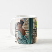 Klassische, weiße Tasse | Mädchen in Paris (Vorderseite Links)